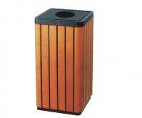 RK-2703方形钢木垃圾桶|柳州钢木垃圾桶