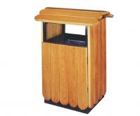 RK-2704屋顶型钢木垃圾桶|广场钢木垃圾桶